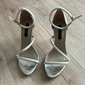 Zara - white leather high heels